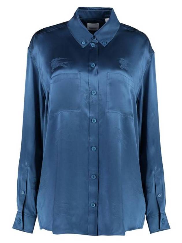 Burberry EKD Silk Jacquard Shirt Blue