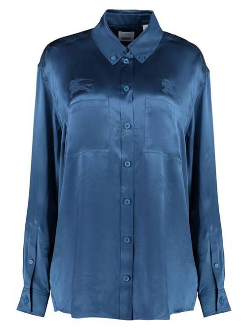 Burberry EKD Silk Jacquard Shirt Blue