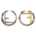 Fendi Python Silver Gold Metal Hoop Earrings
