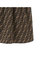Fendi Kids Pullover Logo Dress Brown