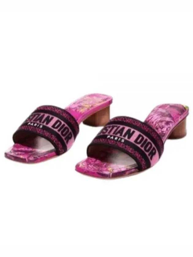 Dway Mule Heel Embroidered Cotton With Toile de Jouy Voyage Motif Pink Dior