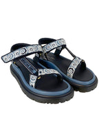 D-Way Embroidered Logo Sandals Blue Dior