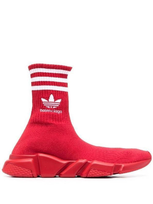 Balenciaga Speed Stretch Knit High Top Sneakers Red