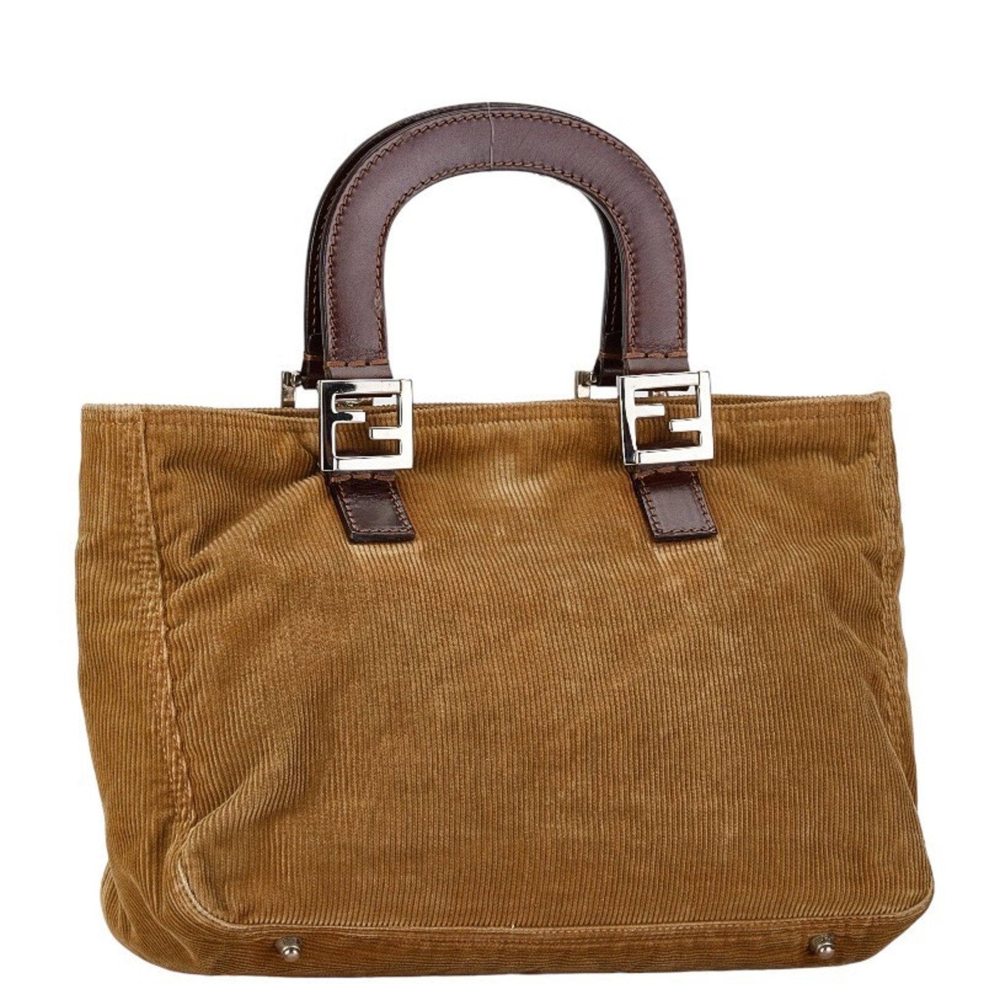 Fendi   Cord Leather Handbag Tote Bag ()