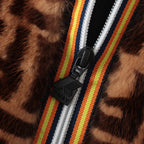 Fendi Zucca 20 Years Nylon Rain Food One-Size Unisex Black X Brown Mink Maffler