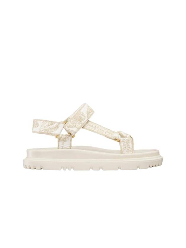 D Wave Gradient Butterfly Metallic Thread Sandals White Dior