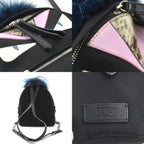 Fendi  blue Nylon Fur Backpack ()