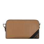 Fendi Zucca FF Logo Cross Body Bag 7M0346 Brown Black PVC Leather  Fendi