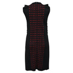 Fendi Checkered Ruffle Detail Mini Dress in Black and Red Viscose