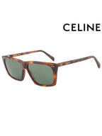 CELINE Eyewear Logo Square Acetate Sunglasses Havana
