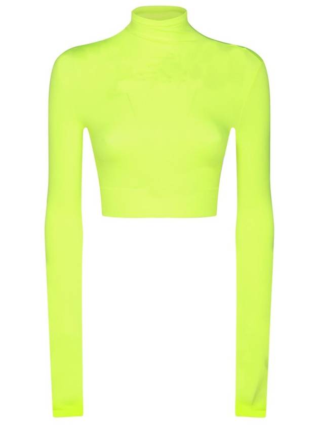 Balenciaga Crop Long Sleeve Neck Polar Fluo Yellow
