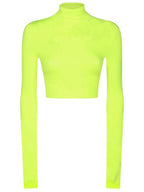 Balenciaga Crop Long Sleeve Neck Polar Fluo Yellow