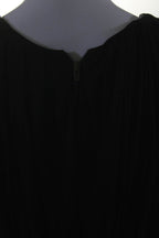 Chloe Womens Sleeveless Round Neck Pleated Shift Midi Tank Dress Black