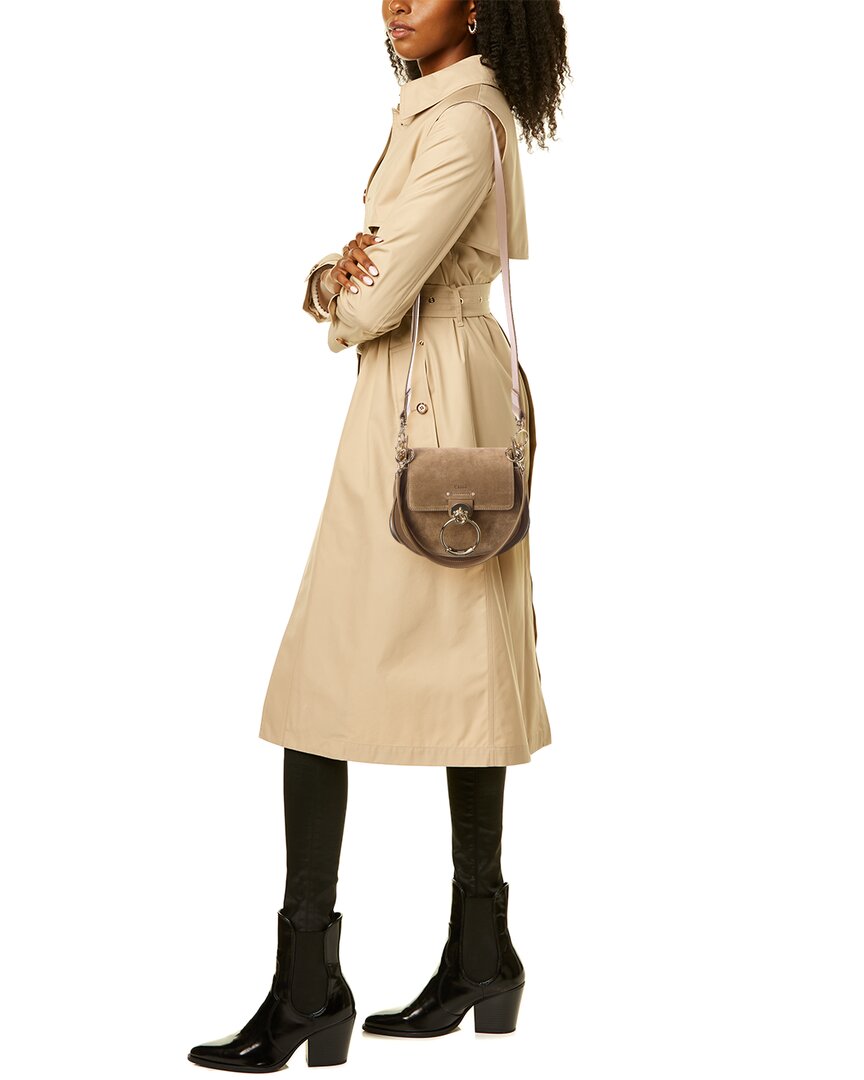 Chloe Tess Small Suede & Leather Shoulder Bag