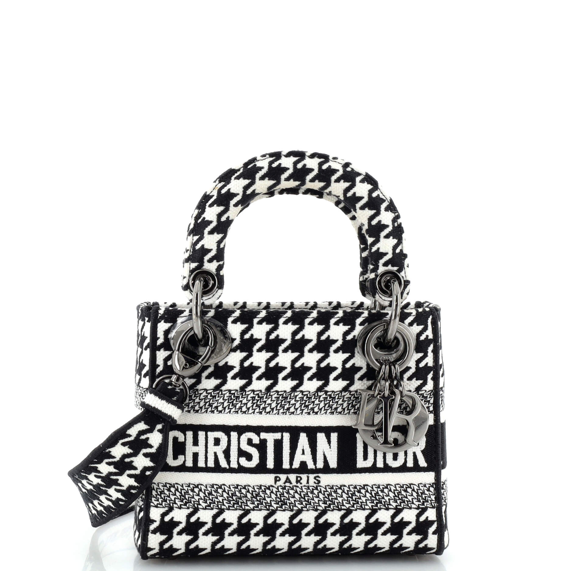 Dior Lady D-Lite Bag Houndstooth Canvas Mini