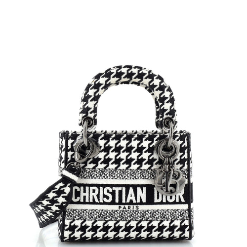 Dior Lady D-Lite Bag Houndstooth Canvas Mini