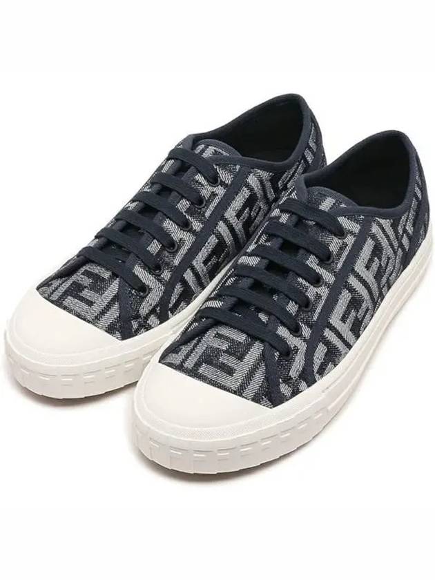 Fendi Domino FF Morty Denim Low Top Sneakers Blue
