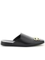 Balenciaga BB Logo Leather Mule Black