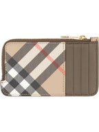 Burberry Check Corner Zipper Card Wallet Sand