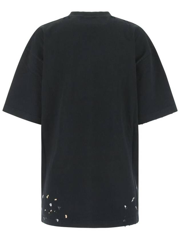 Balenciaga 90/10 Slogans Print Large Fit Short Sleeve T-Shirt Black
