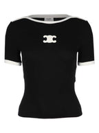 CELINE Triomphe Logo Short Sleeve T-Shirt Black