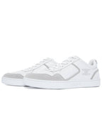 CELINE CT 10 Trainer Lace Up Suede Calfskin Low Top Sneakers White
