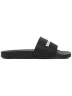 Balenciaga Men's Logo Full Slippers Black
