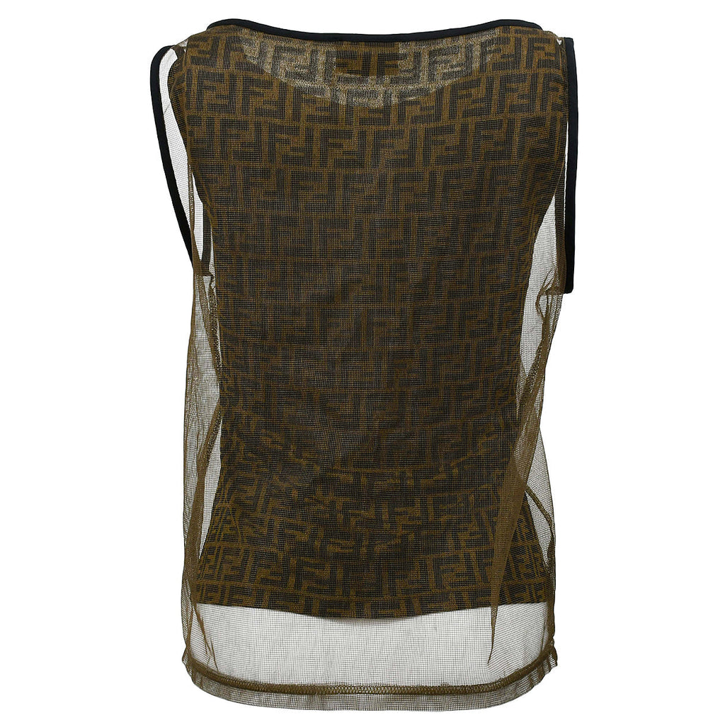 Fendi Zucca Sleeveless Tops Brown #44