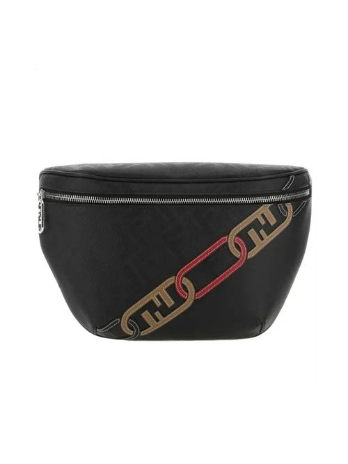 Fendi Logo Leather Belt Bag Black