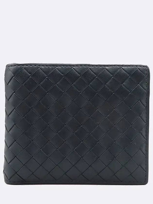 Bottega Veneta 113993 Intrecciato navy color 8 credit card half wallet
