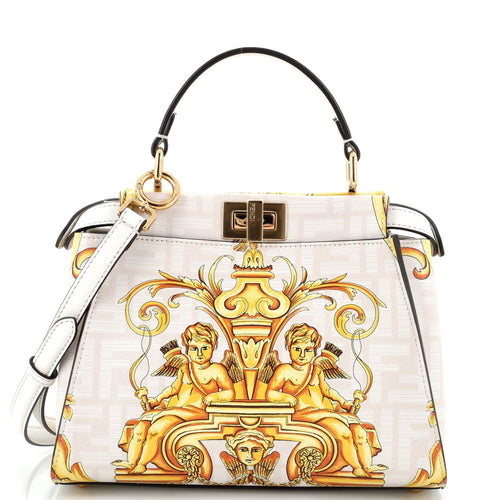 FENDI x Versace Fendace Peekaboo Bag Printed Zucca Leather Mini