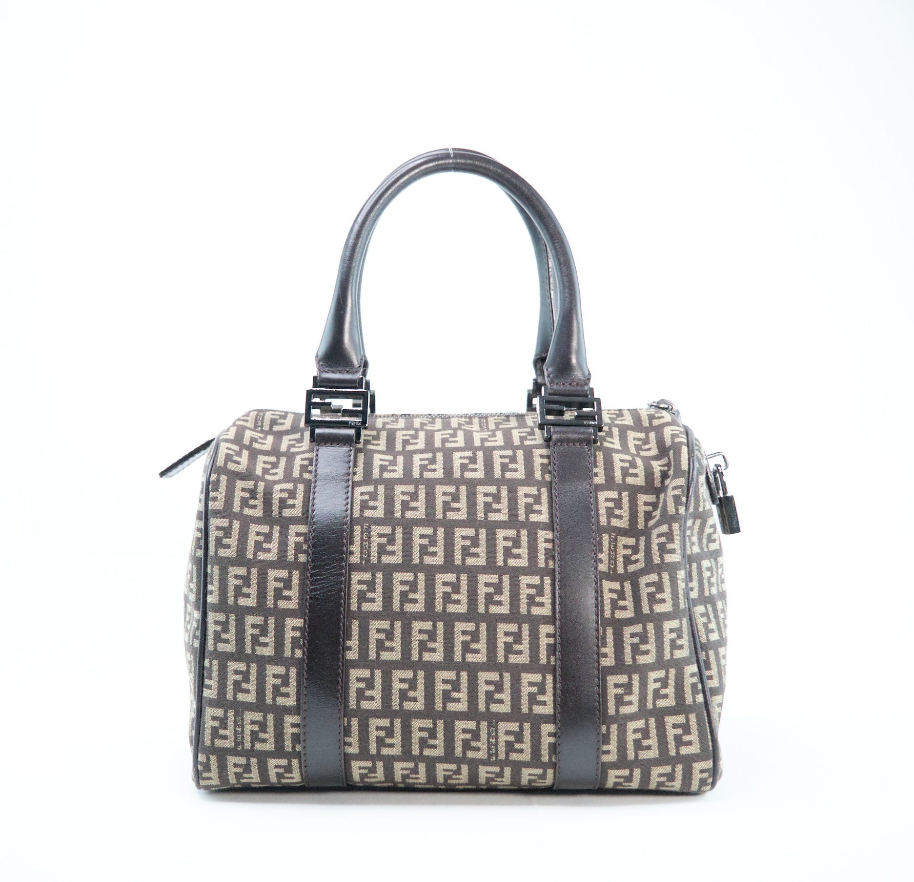 Fendi Zucchino Canvas Boston Bag - '10s