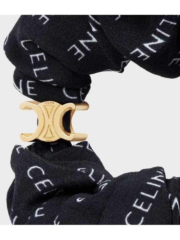 CELINE Rayure Bracelet Slik Scrunchy Gold Black