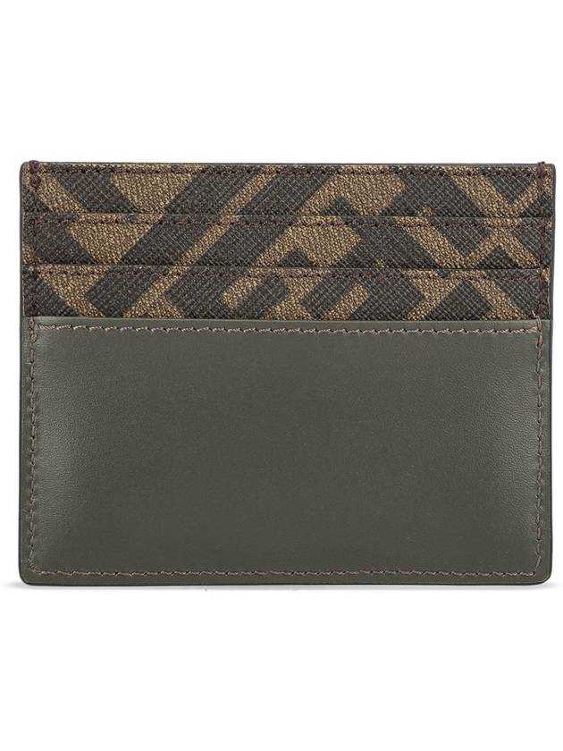 Fendi FF Square Leather Card Wallet Grey
