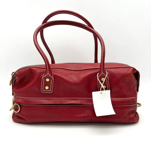 Celine | Bags | Celine Red Shoulder Bag In Red Contrast Stitching ITR2HEMBIZFS