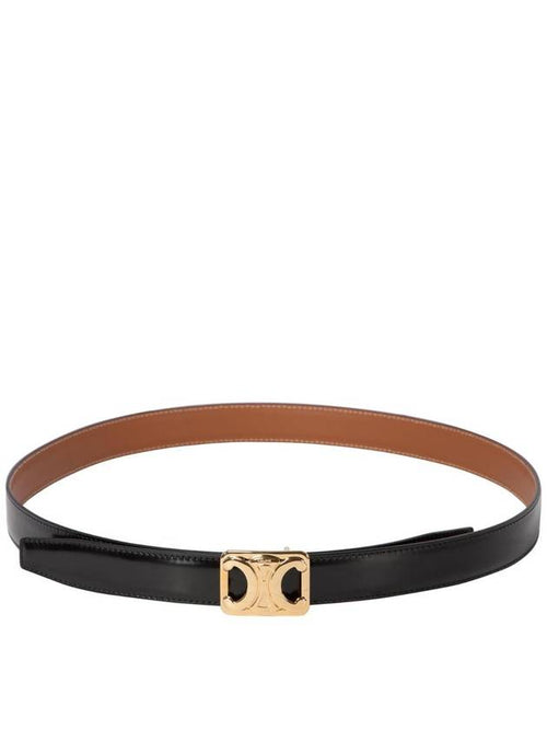 CELINE Reversible Frame Triomphe Leather Belt Tan Black