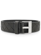 Bottega Veneta Watch Buckle Leather Belt Black