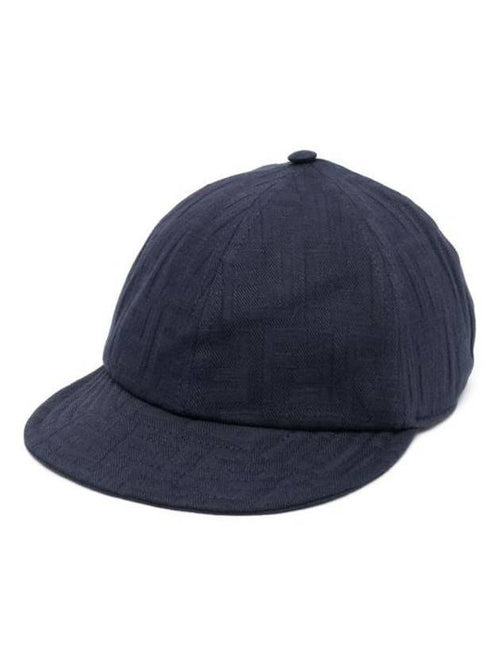 Fendi Semi Motif Denim Ball Cap Blue