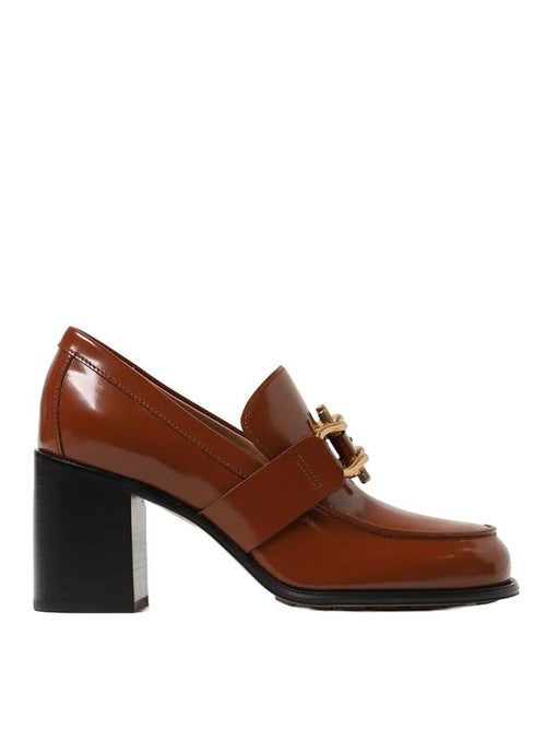 Bottega Veneta Women's Monsieur Glossy Leather Pumps Heel Brown