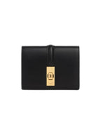 CELINE 16 Flap Shiny Calfskin Card Wallet Black