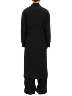 Balenciaga Belted Maxi Trench Coat Black