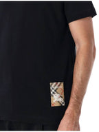 Burberry Check Label Cotton Short Sleeve T-Shirt Black