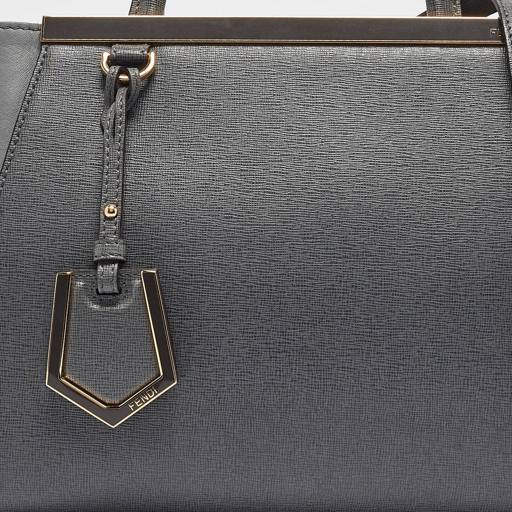 Fendi Grey Leather Petite Sac 2Jours Tote