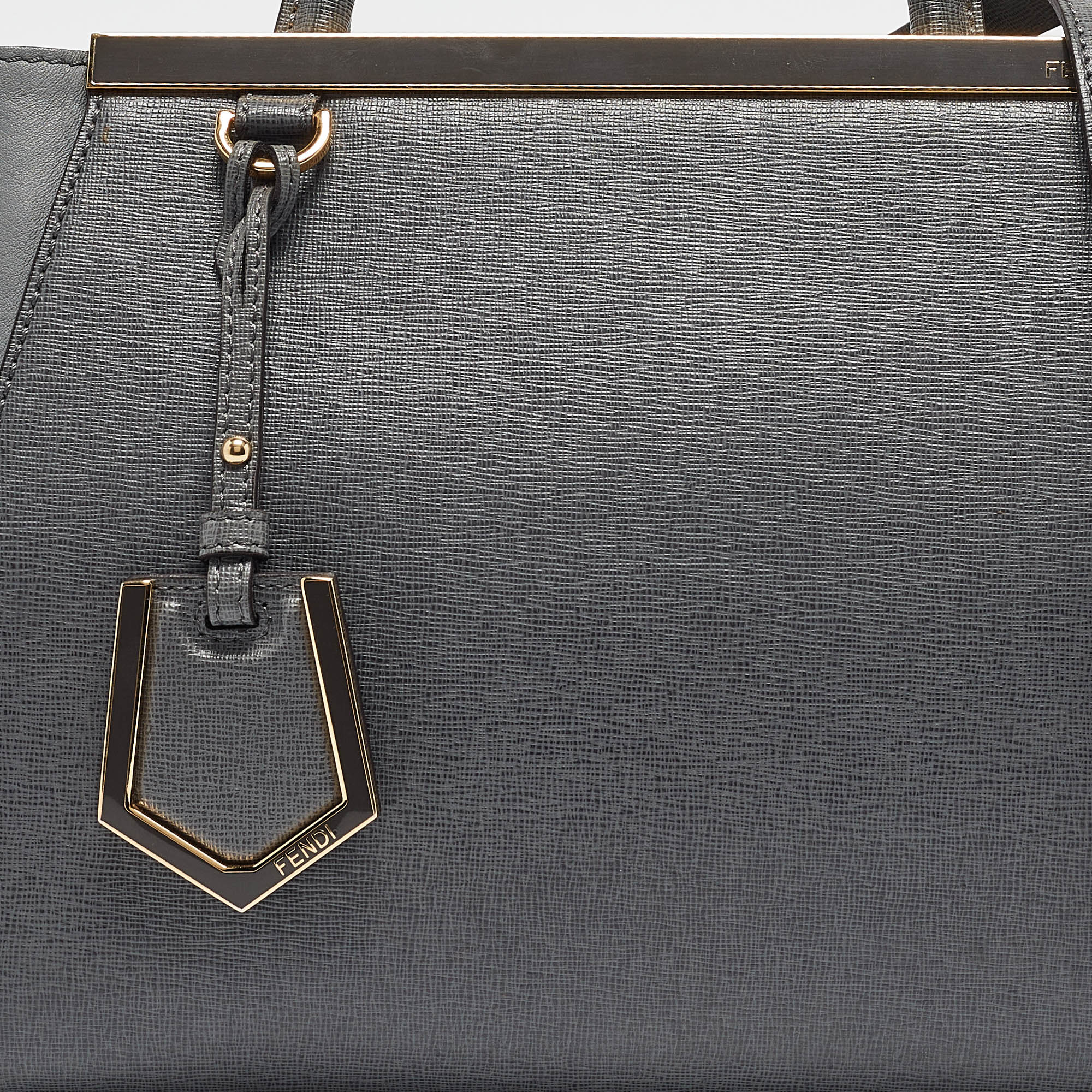 Fendi Grey Leather Petite Sac 2Jours Tote
