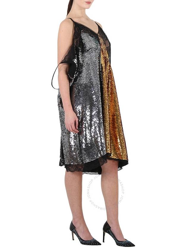 Burberry Burberry Ladies Gold Bicolor Sequin Cocktail Dress