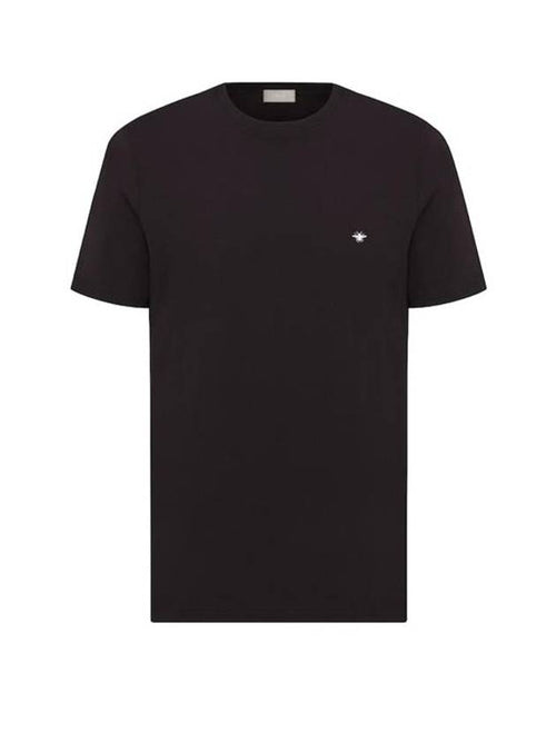 Embroidered Bee Cotton Jersey Short Sleeve T-Shirt Black Dior