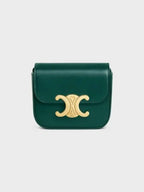 CELINE Triomphe Small Shiny Calfskin Cross Bag Racing Green