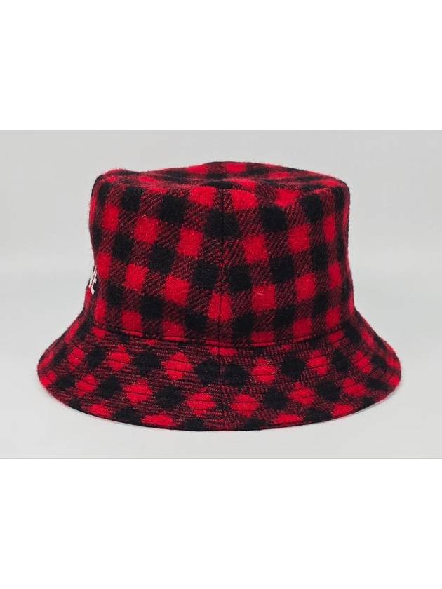 CELINE Tartan Pattern Logo Bucket Hat M