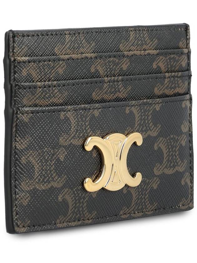 CELINE Triomphe Card Holder in Triomphe Canvas Tan
