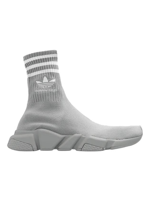 Balenciaga Embroidered Logo Sock High Top Sneakers Grey